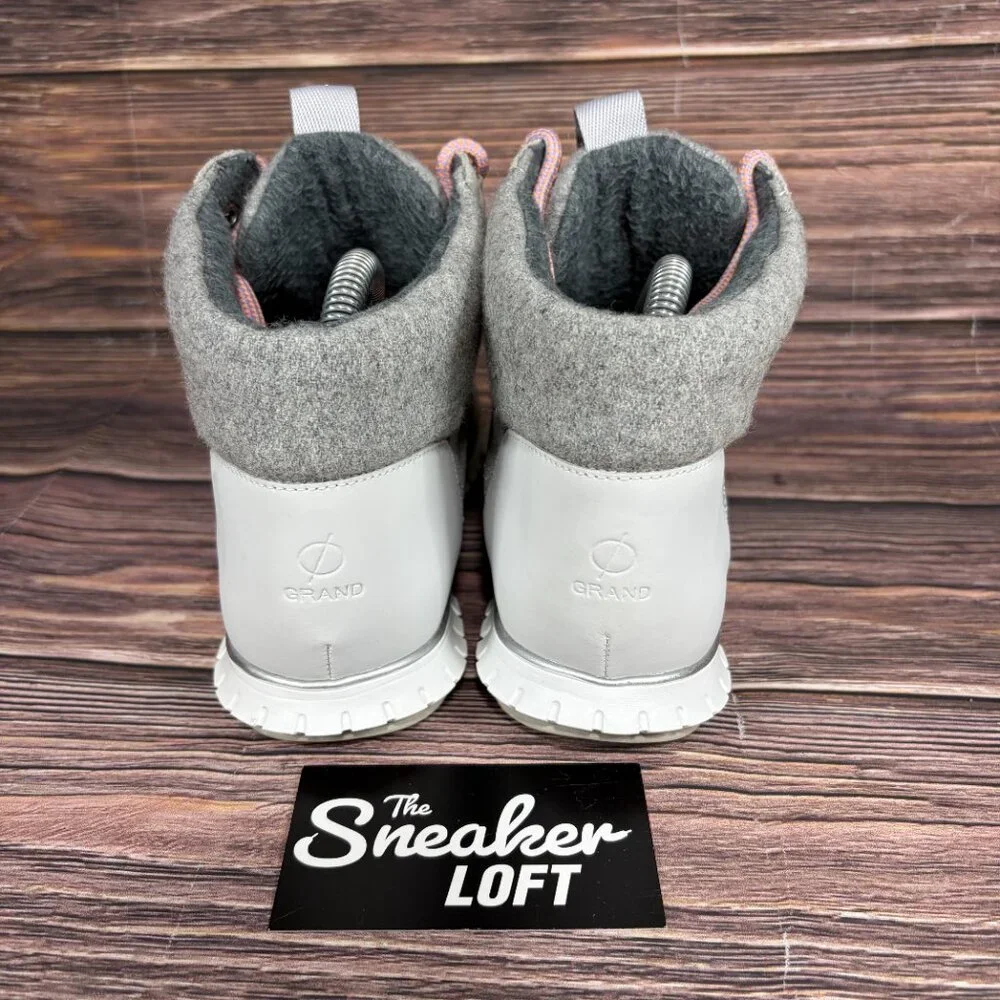 Cole Haan Zerogrand Waterproof Hiker Lace‎ Up Boots Silver Glitter Size 7.5